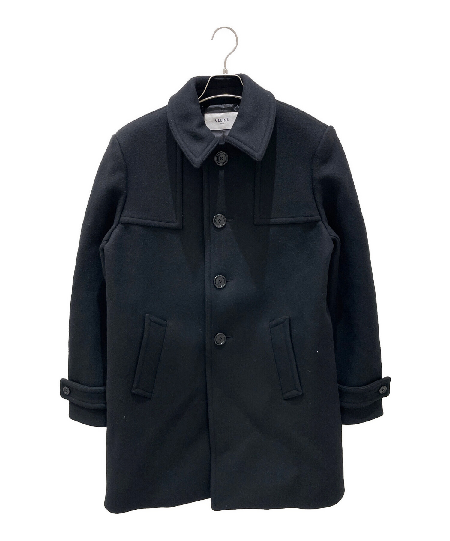 中古・古着通販】CELINE (セリーヌ) ウールダッフルコート ブラック