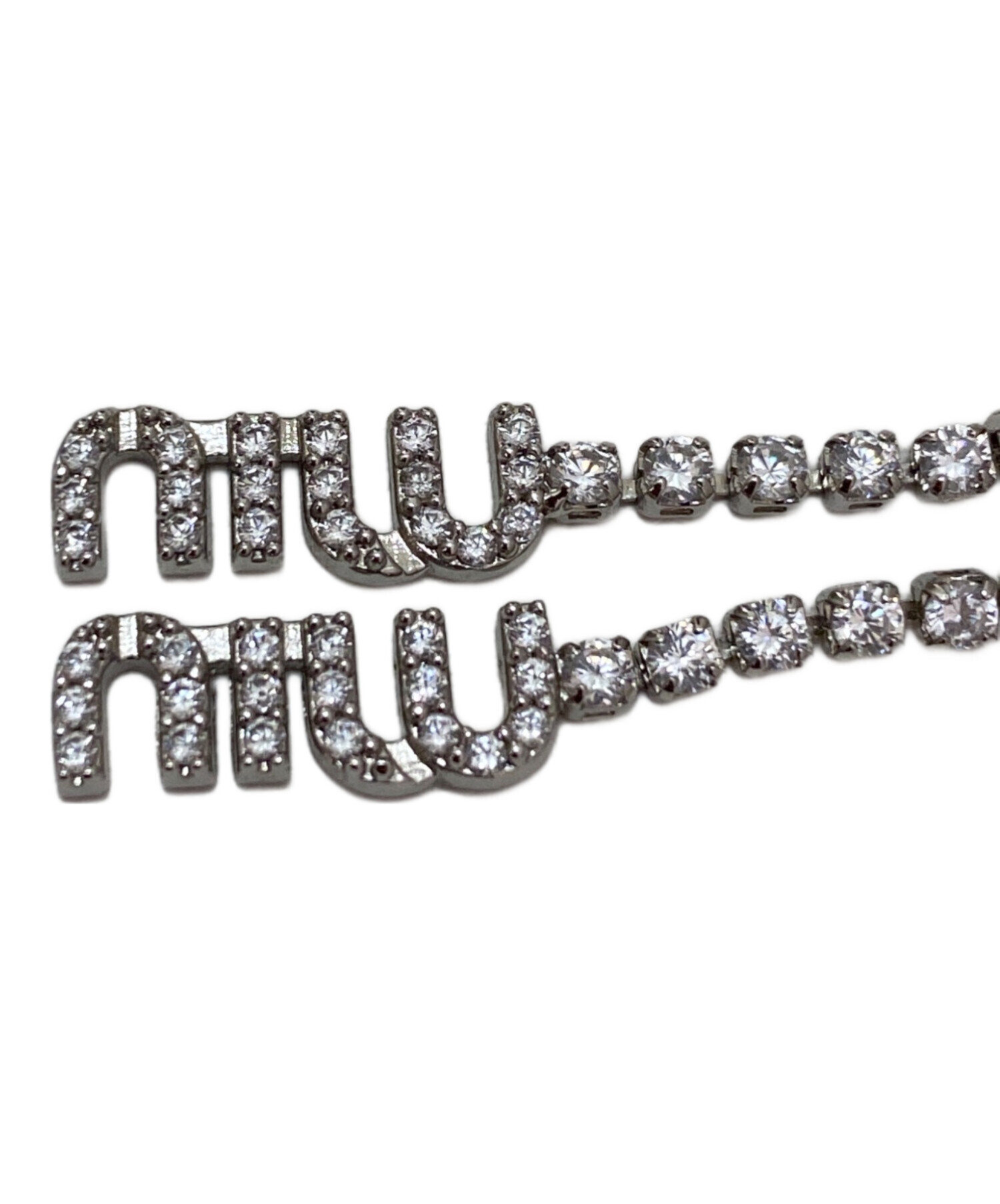 中古・古着通販】MIU MIU (ミュウミュウ) クリスタル付 メタル ピアス