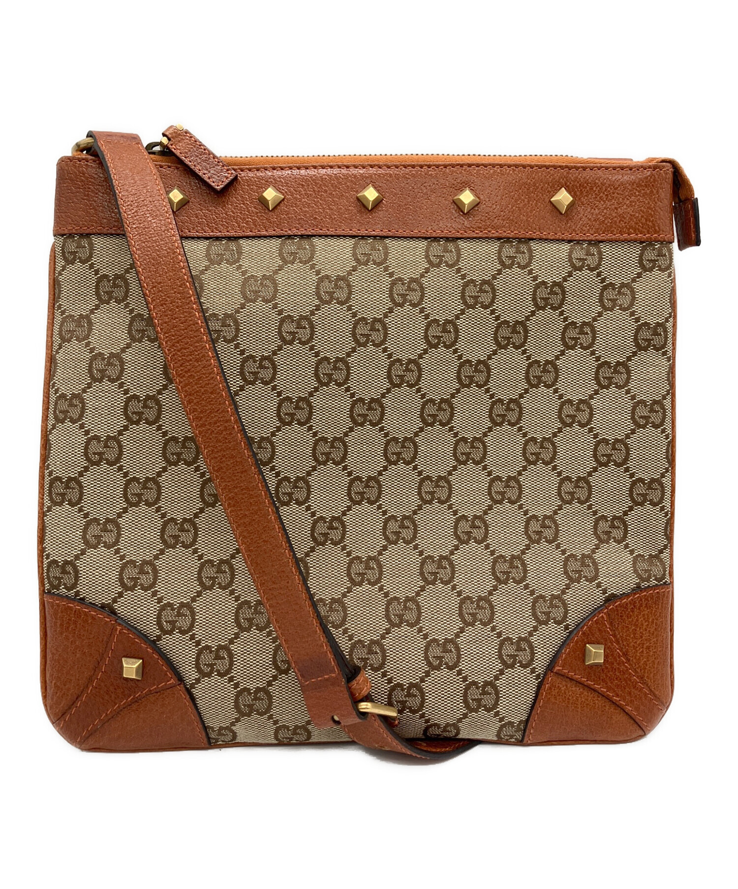 中古・古着通販】GUCCI (グッチ) スタッズショルダーバッグ GG