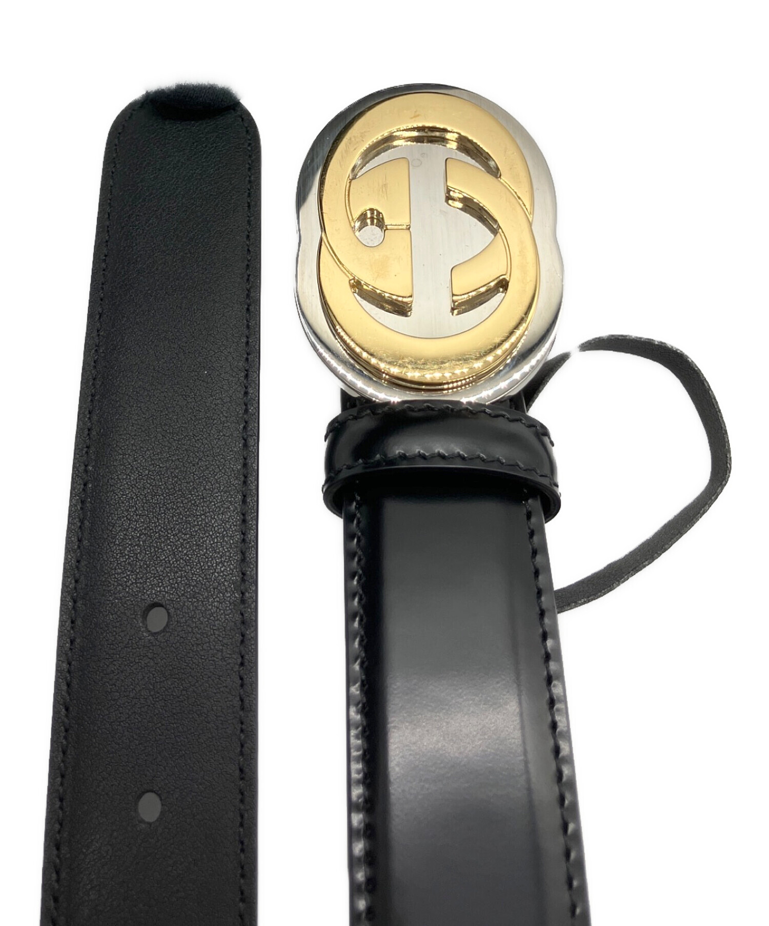 中古・古着通販】GUCCI (グッチ) インターロッキングGレザーベルト