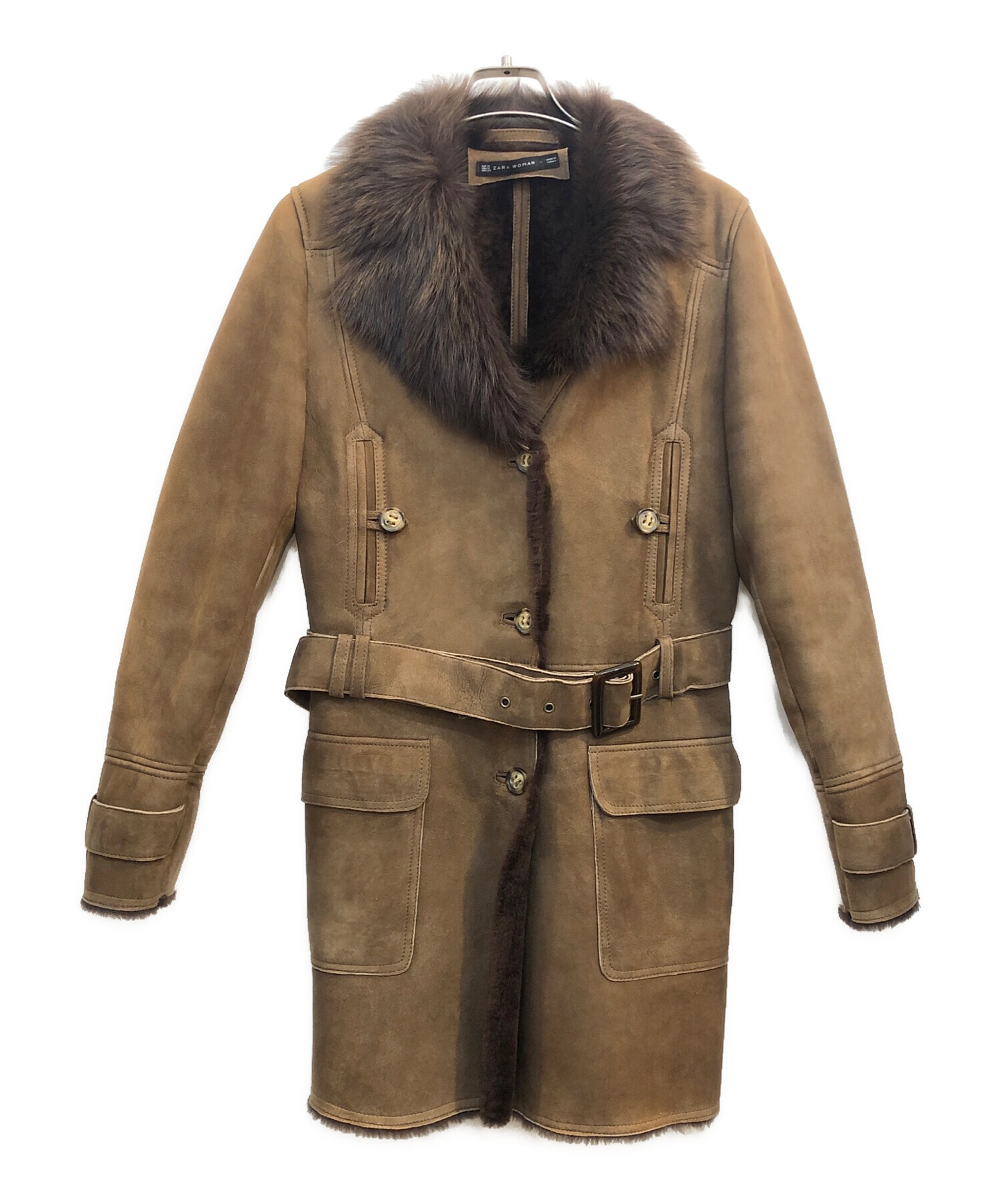 中古・古着通販】ZARA (ザラ) ムートンコート ブラウン サイズ:M