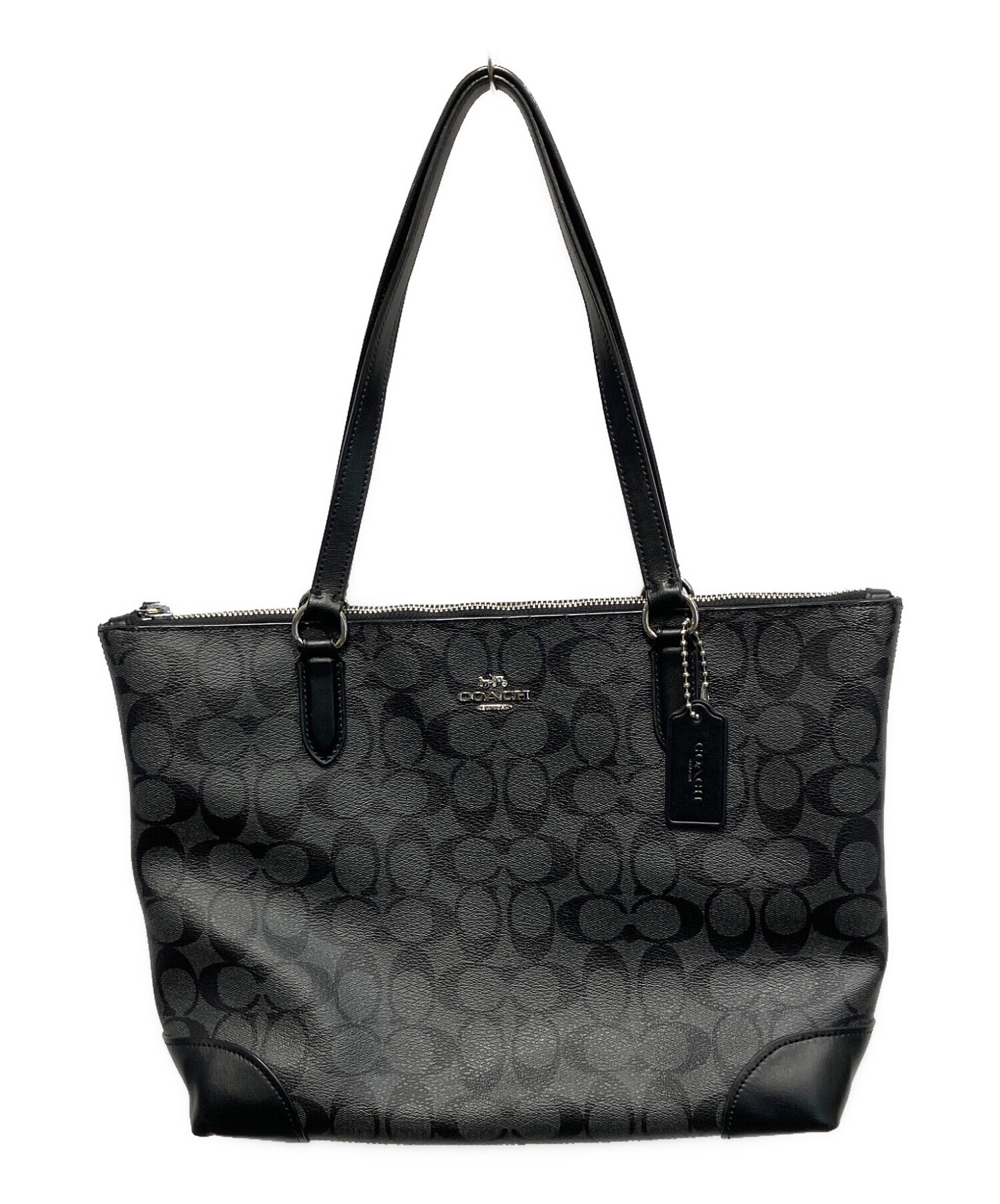 中古・古着通販】COACH (コーチ) シグネチャー トートバッグ ブラック