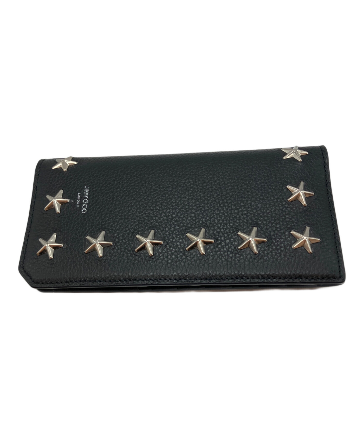 中古・古着通販】JIMMY CHOO (ジミーチュウ) スタッズ 長財布 ブラック