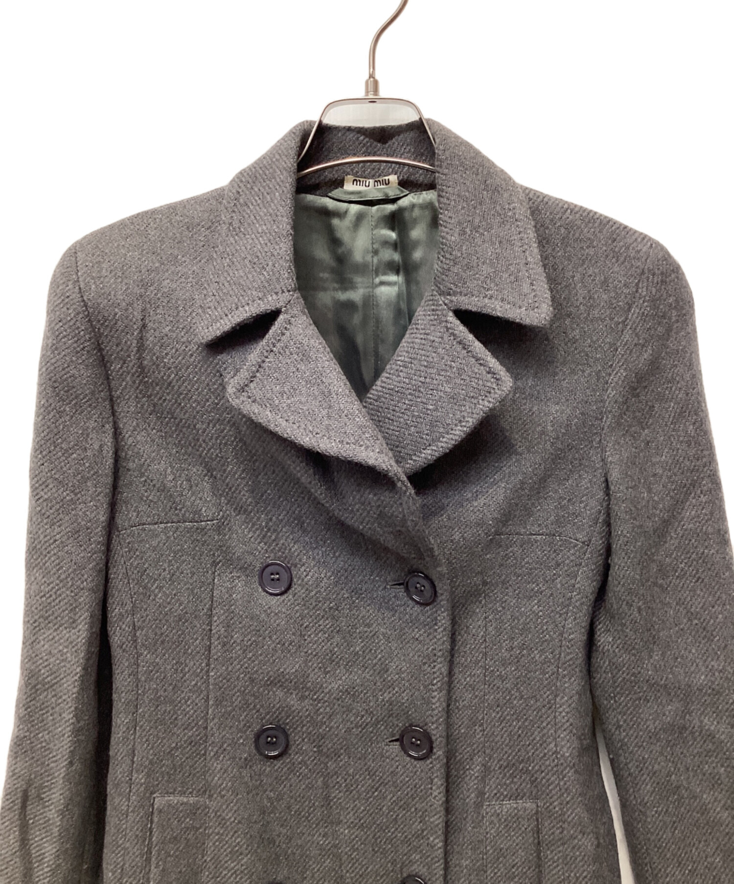 中古・古着通販】MIU MIU (ミュウミュウ) ウールコート グレー サイズ