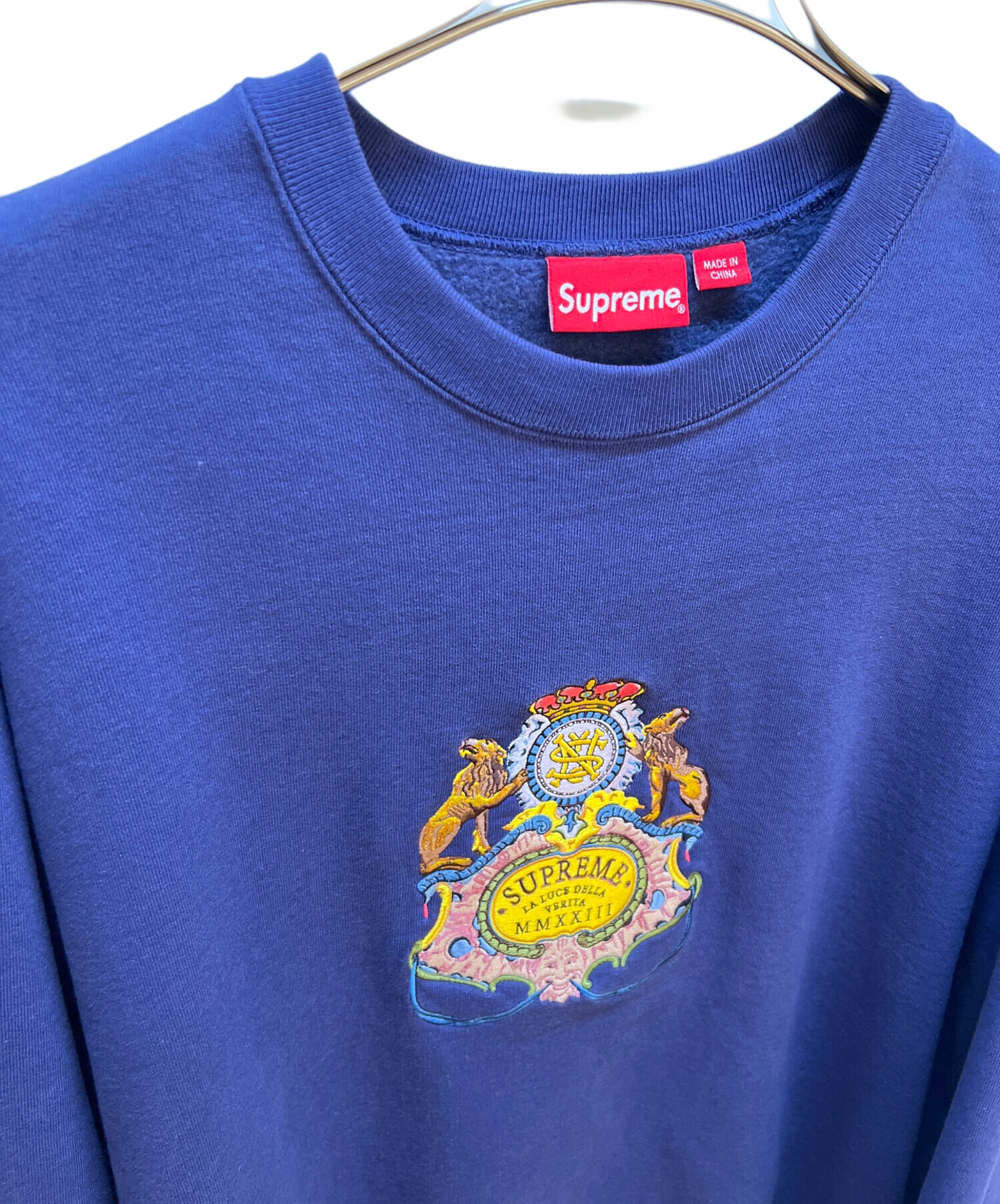 中古・古着通販】SUPREME (シュプリーム) Crest Crewneck ネイビー