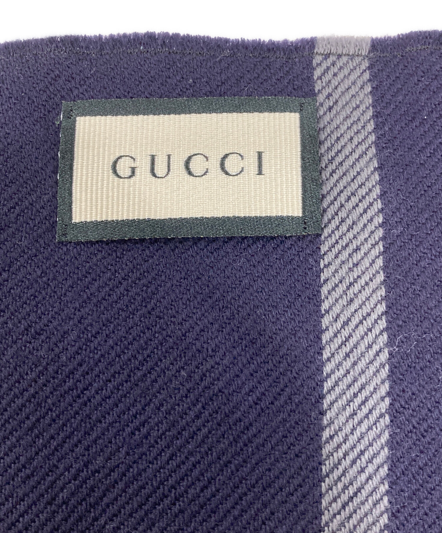 中古・古着通販】GUCCI (グッチ) マフラー ネイビー×グレー｜ブランド