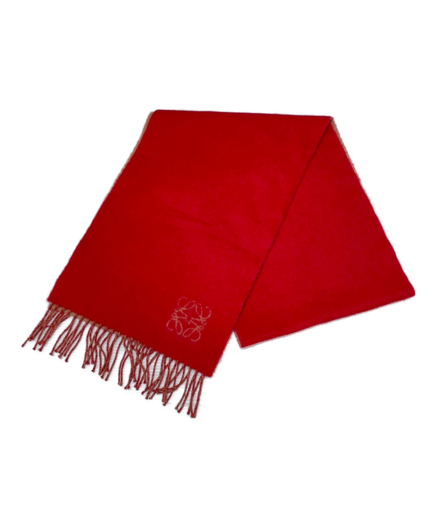 中古・古着通販】LOEWE (ロエベ) アナグラムバイカラーマフラー レッド