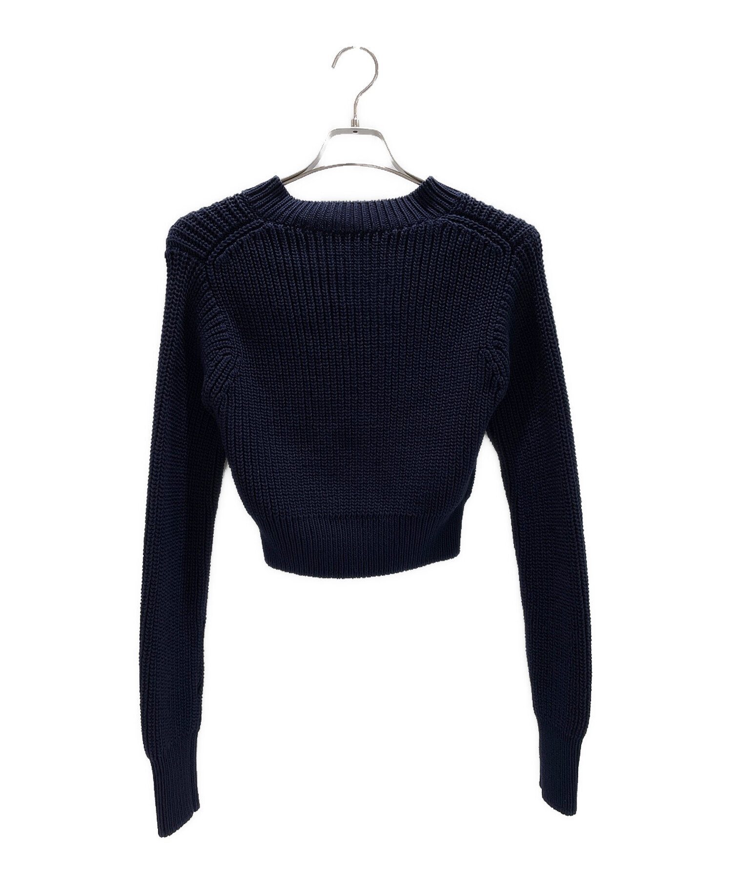 中古・古着通販】PRADA (プラダ) ショート丈ロゴVネックニット