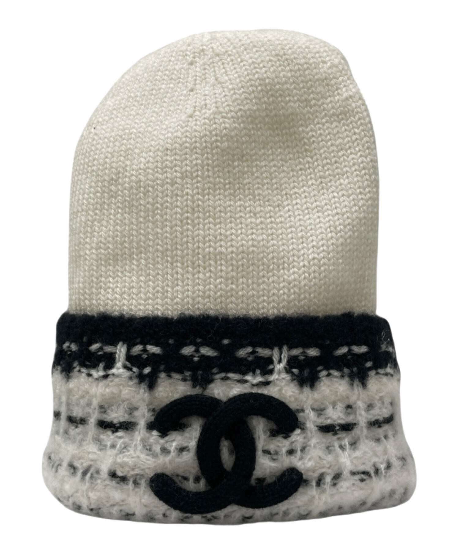 中古・古着通販】CHANEL (シャネル) ココマークニット帽 ホワイト