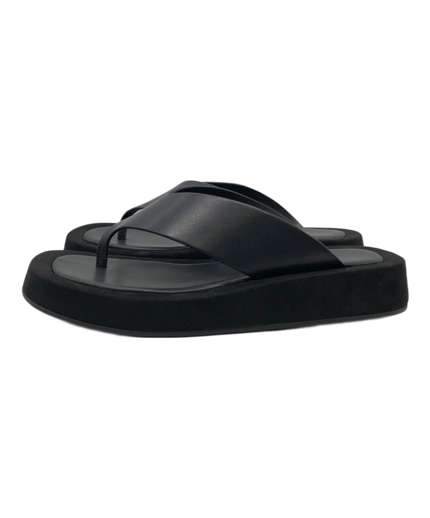 中古・古着通販】THE ROW (ザ ロウ) Ginza スエード サンダル ブラック