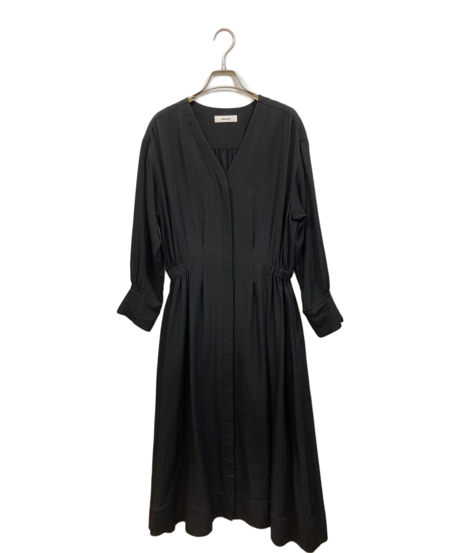中古・古着通販】ebure (エブール) シャツワンピース ブラック サイズ