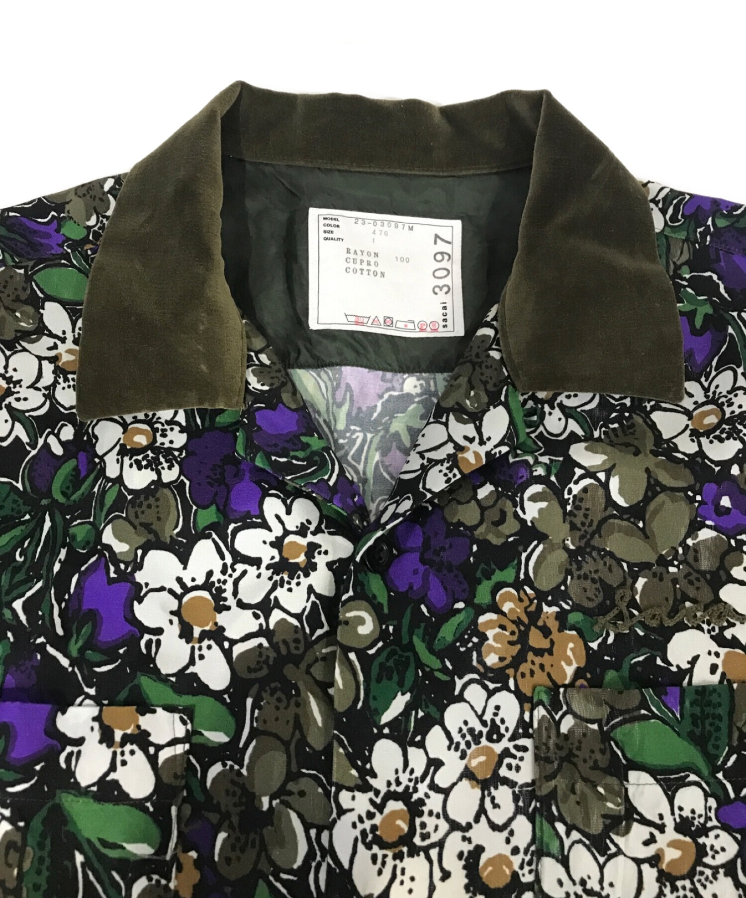 中古・古着通販】sacai (サカイ) Floral Print Shirt パープル サイズ