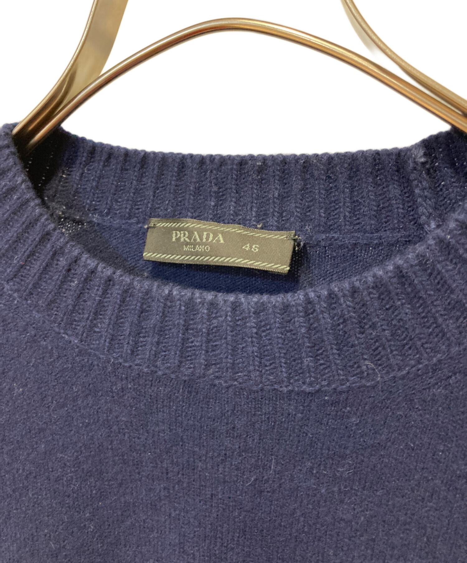 中古・古着通販】PRADA (プラダ) ウールカシミヤエルボーパッチニット