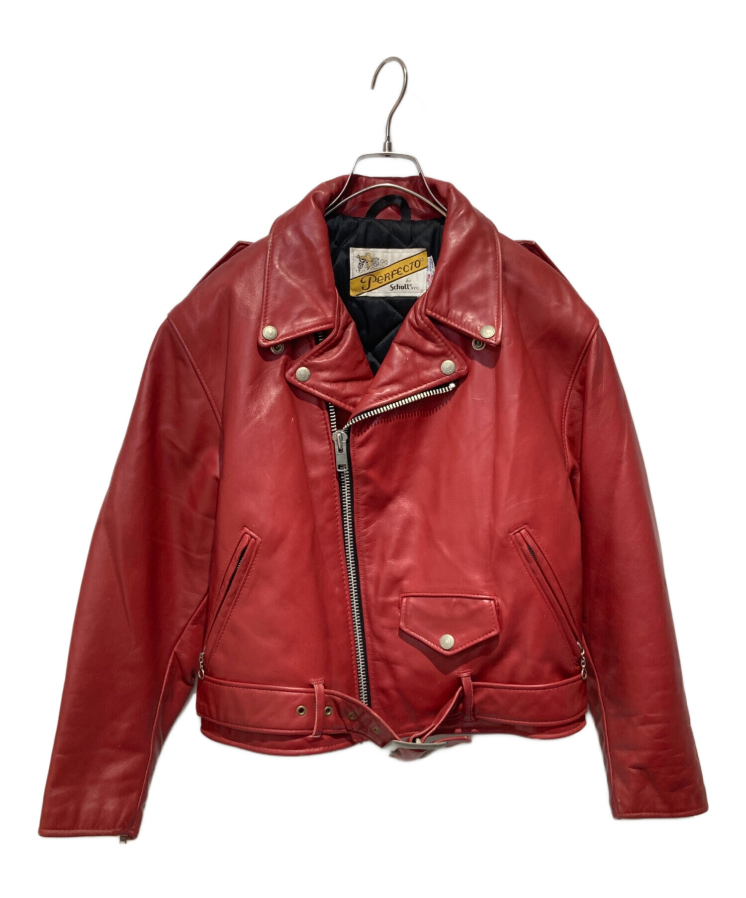 中古・古着通販】Schott (ショット) レザージャケット レッド サイズ