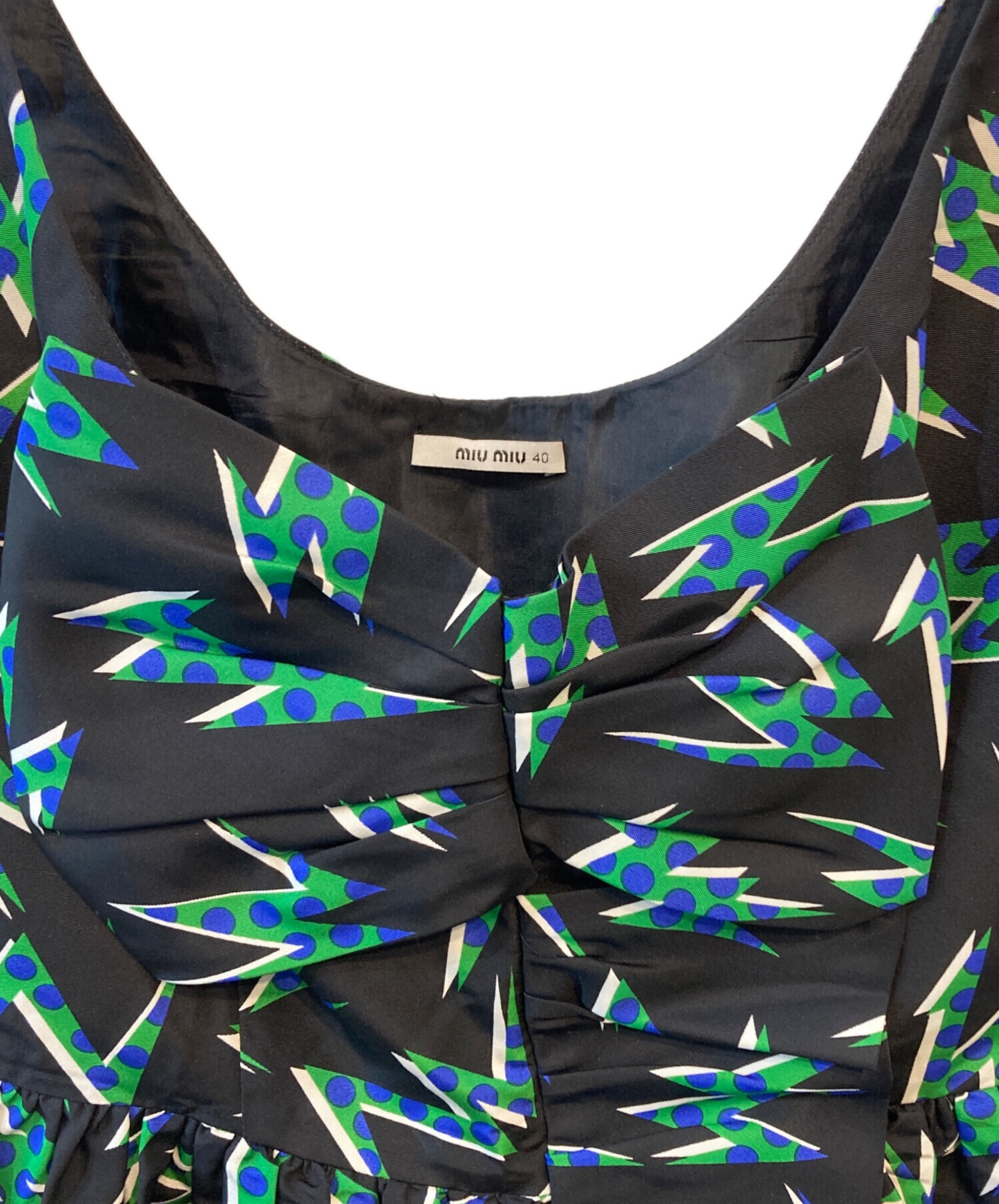 中古・古着通販】MIU MIU (ミュウミュウ) 総柄シルクノースリーブ