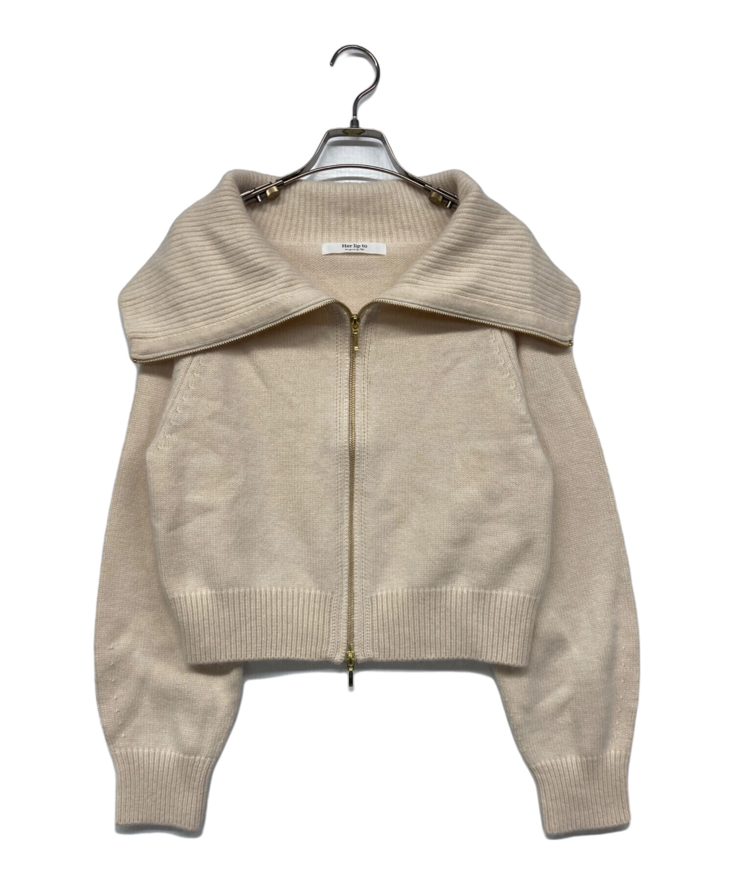 中古・古着通販】HER LIP TO (ハーリップトゥ) Big Collar Knit Top