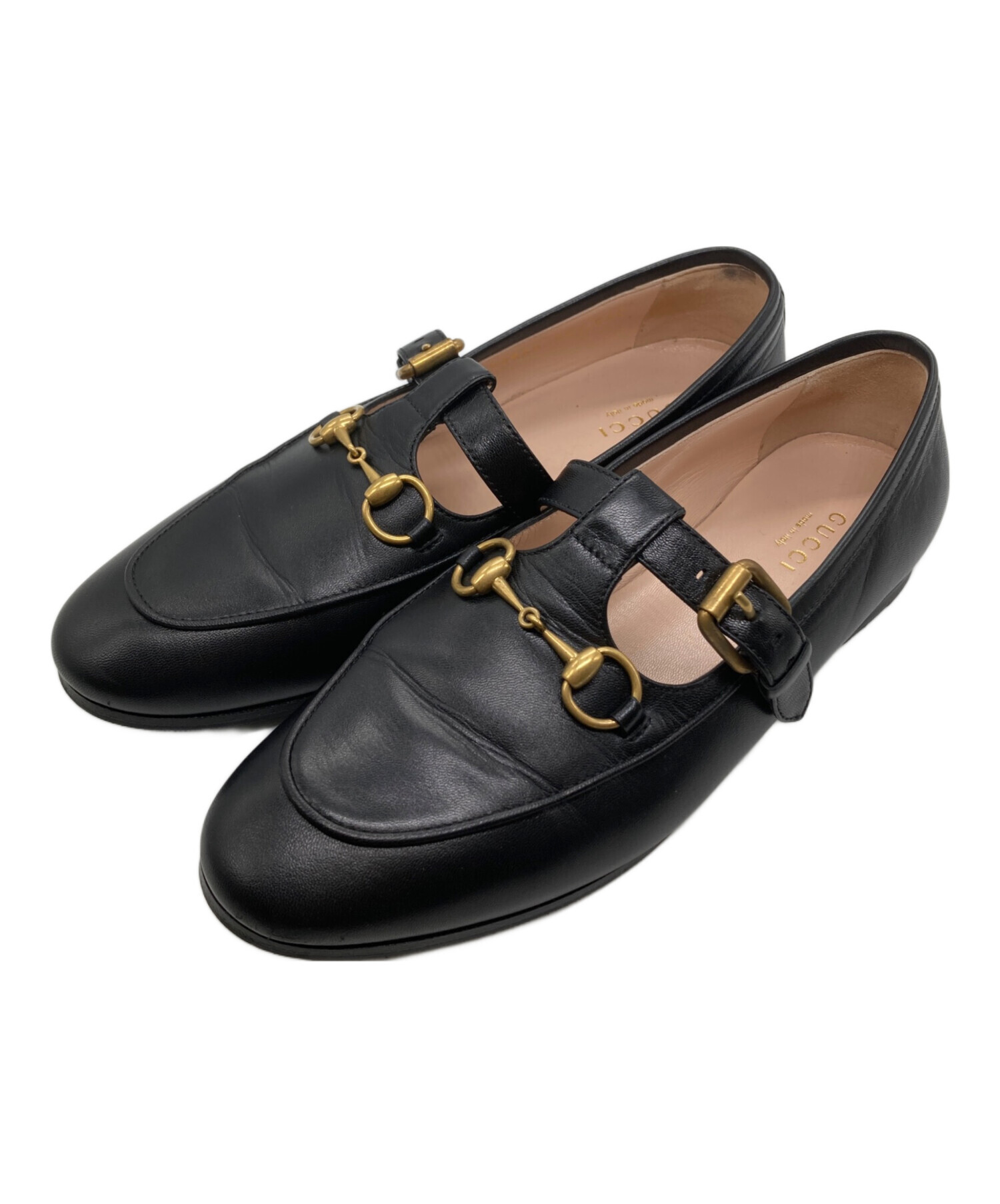 中古・古着通販】GUCCI (グッチ) ホースビットレザーシューズ ブラック