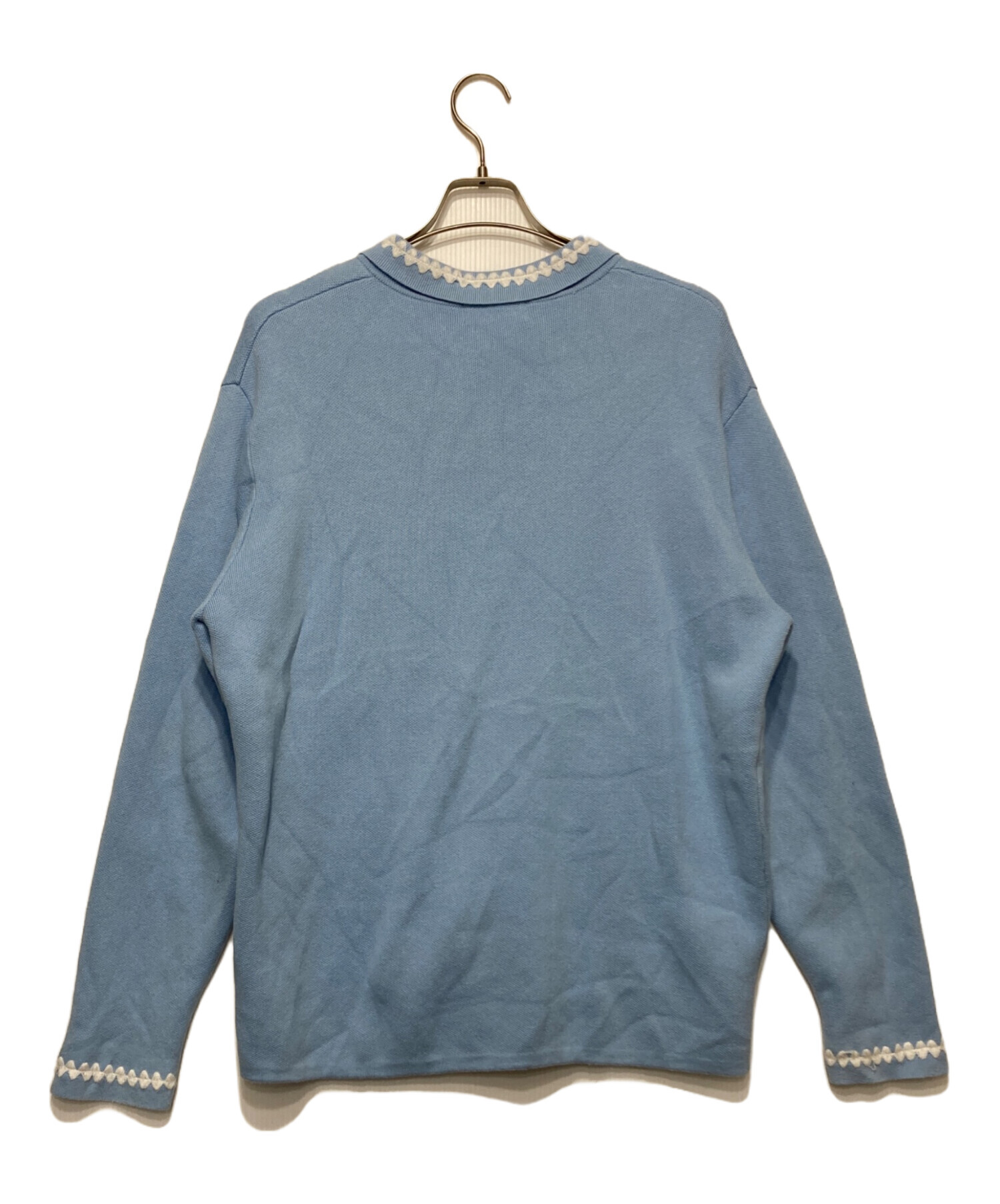 中古・古着通販】TTT MSW (ティー) Knit polo cardigan スカイブルー