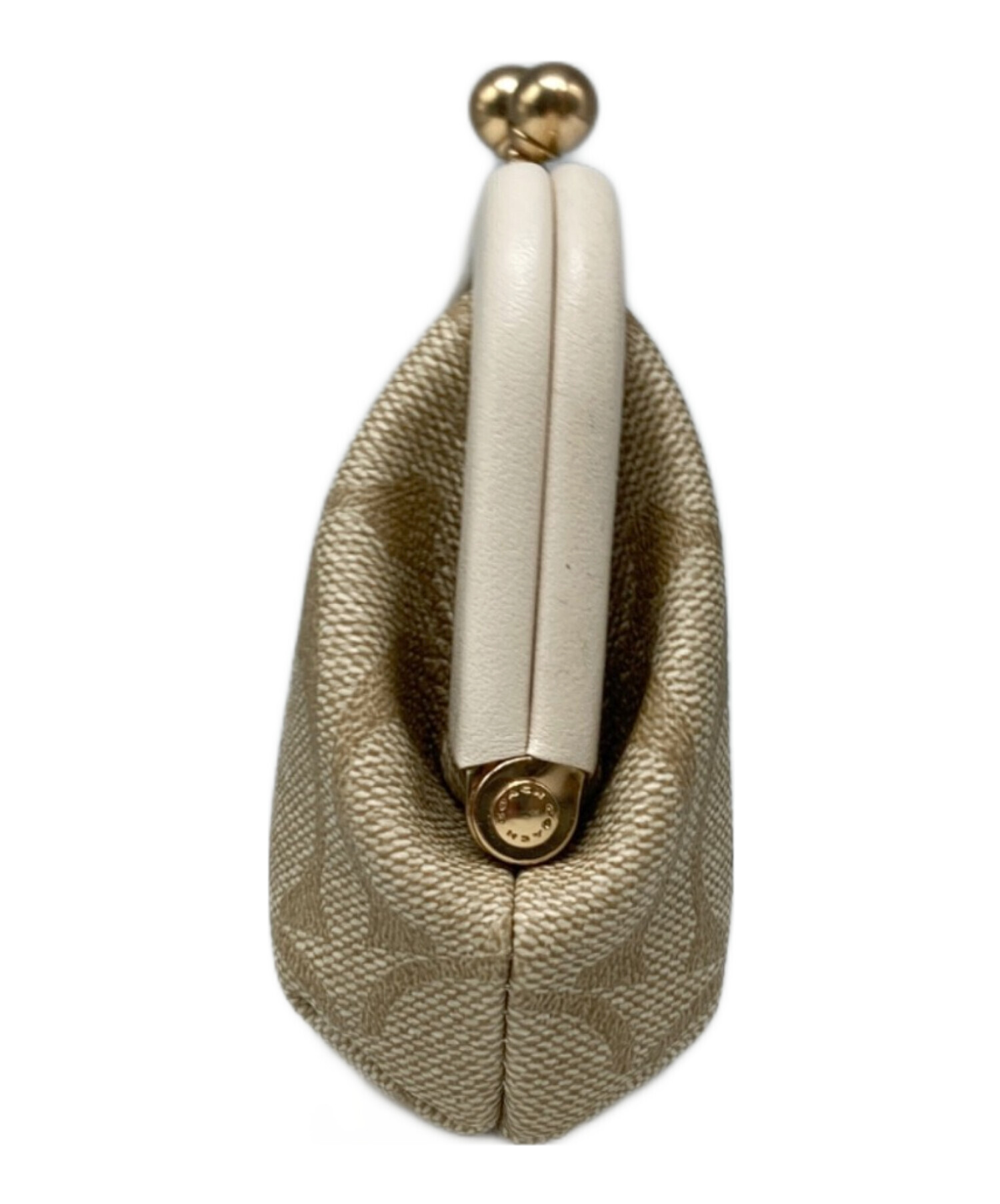 中古・古着通販】COACH (コーチ) がま口財布 ベージュ｜ブランド・古着