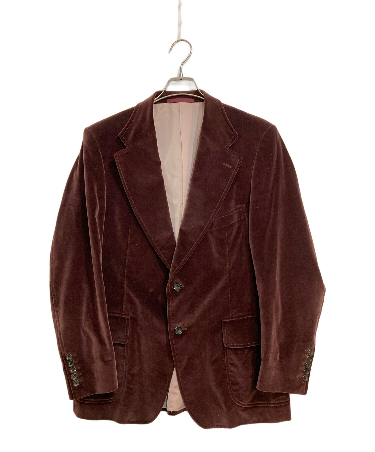 中古・古着通販】GUCCI (グッチ) ベロアテーラードジャケット ブラウン