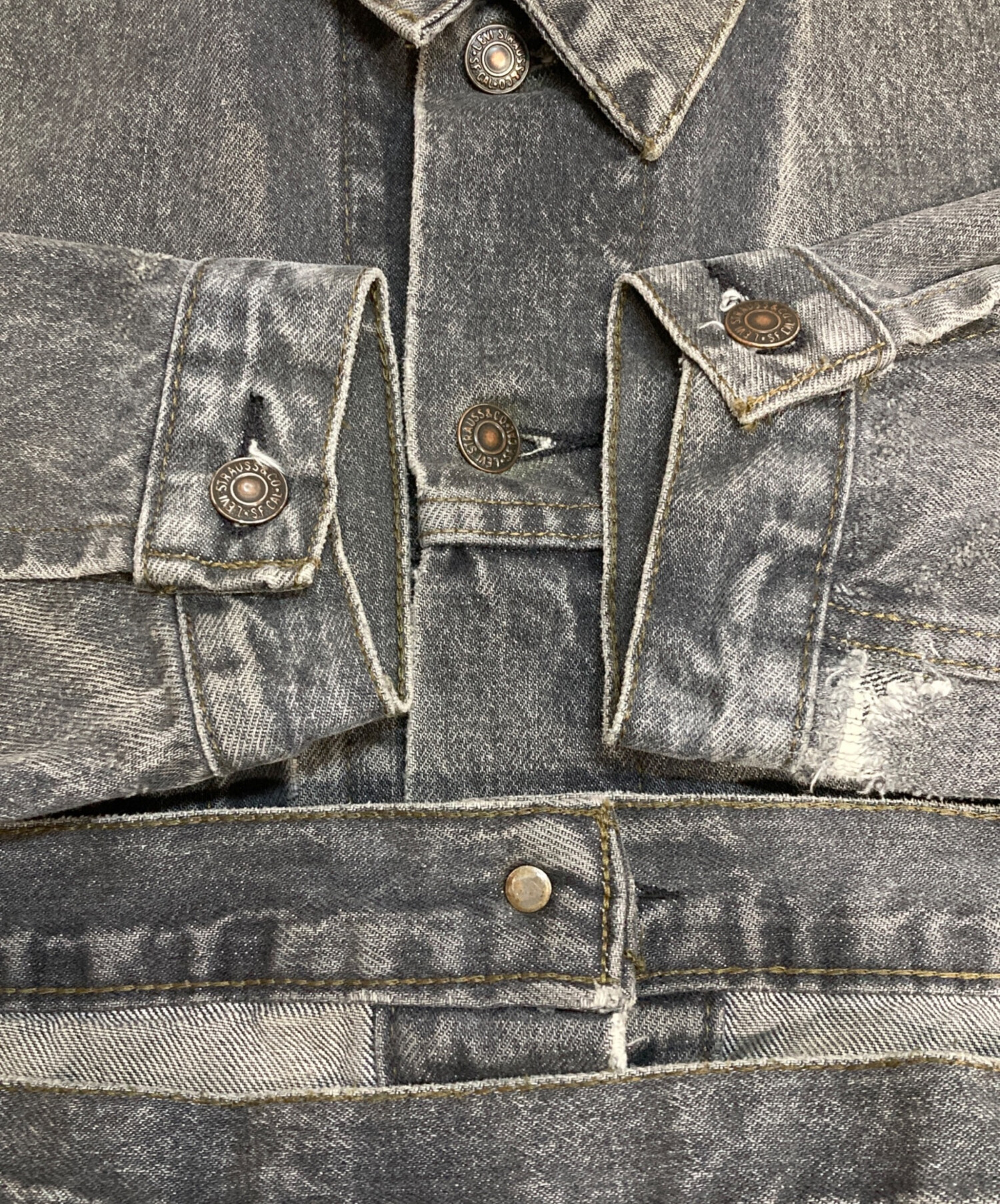 中古・古着通販】LEVI'S (リーバイス) 先染めブラックデニムジャケット