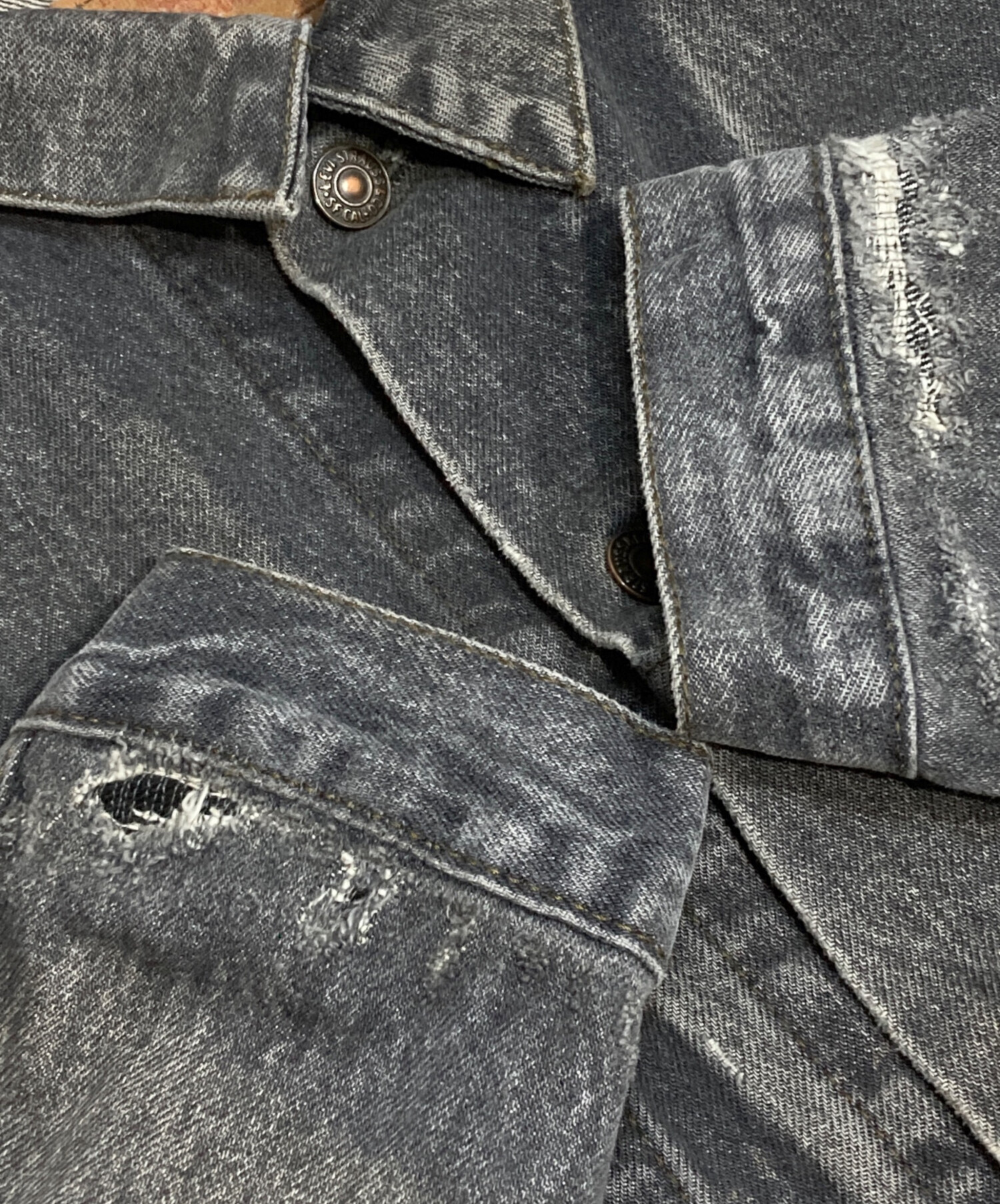 中古・古着通販】LEVI'S (リーバイス) 先染めブラックデニムジャケット