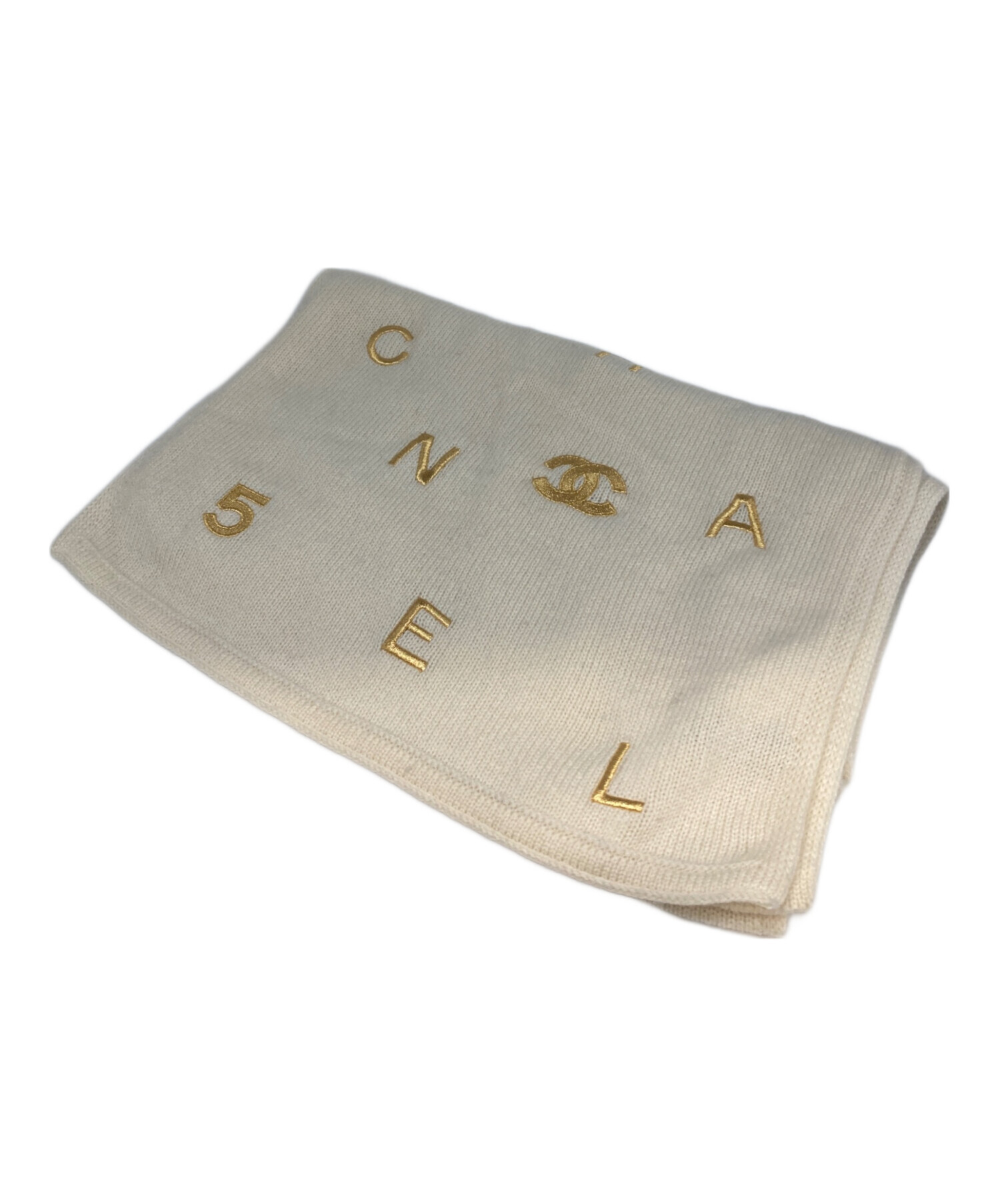 中古・古着通販】CHANEL (シャネル) カシミヤココマーク刺繍マフラー