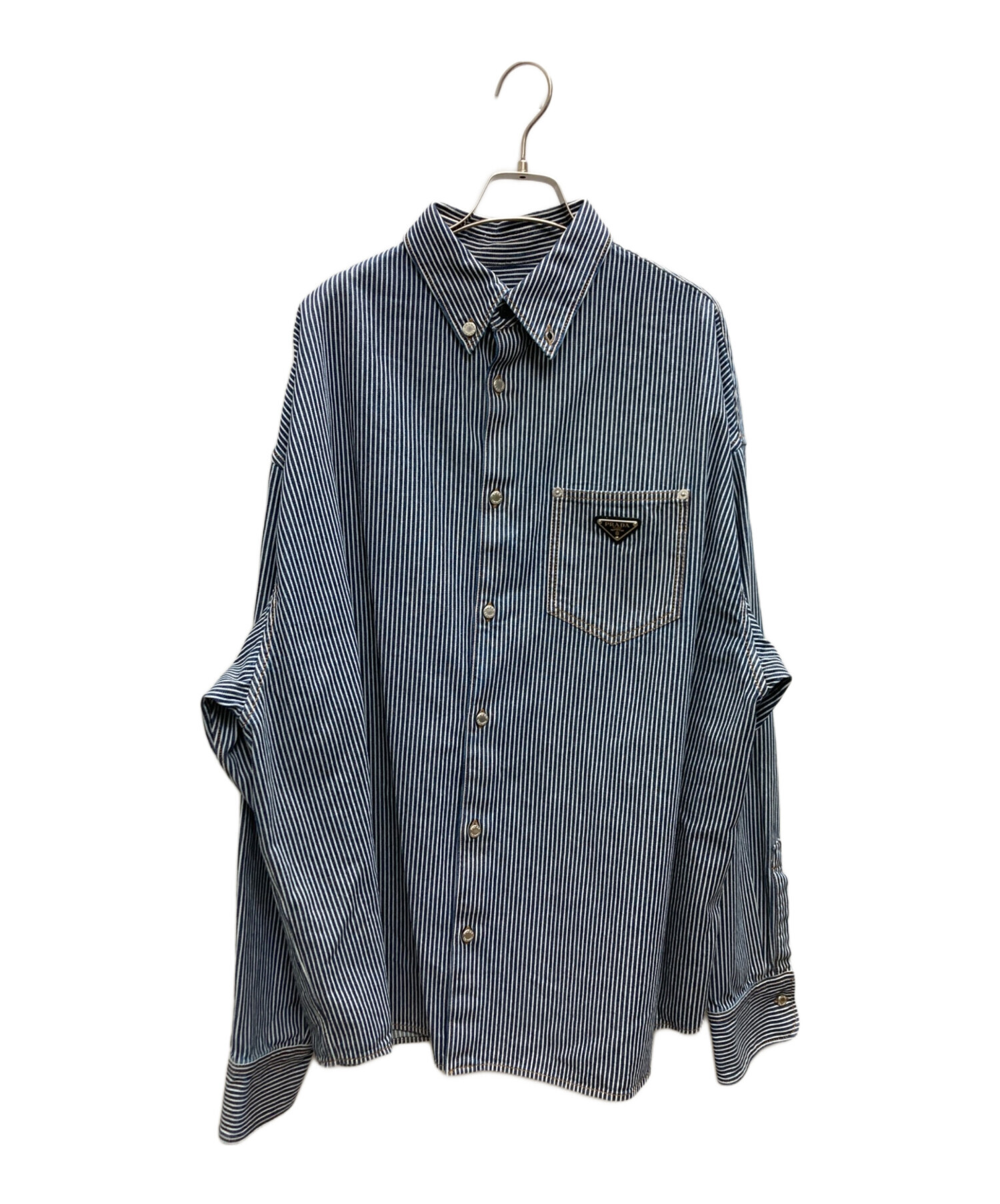 中古・古着通販】PRADA (プラダ) トライアングルロゴ ブルーストライプ