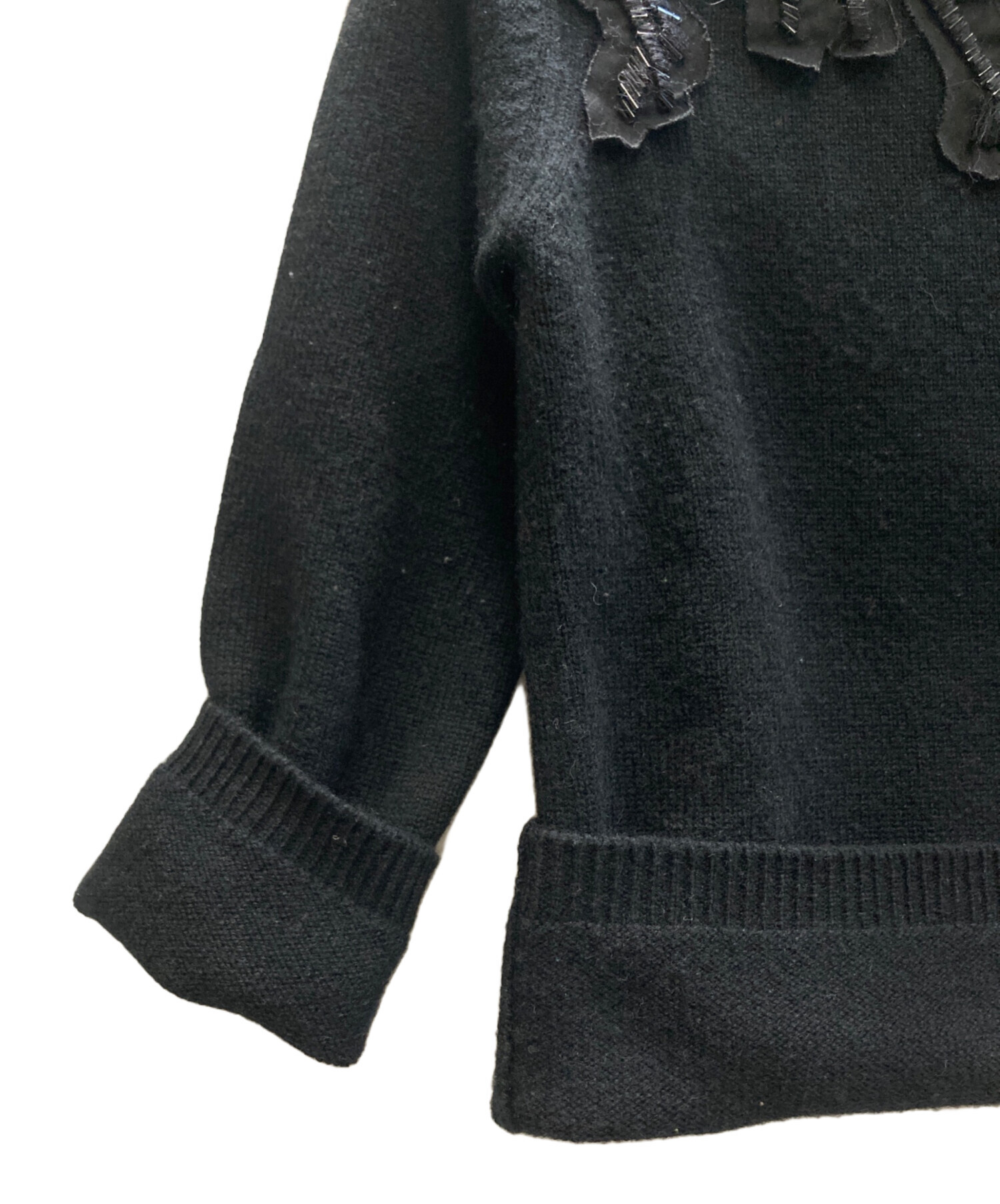 中古・古着通販】PRADA (プラダ) カシミヤビジューニット ブラック