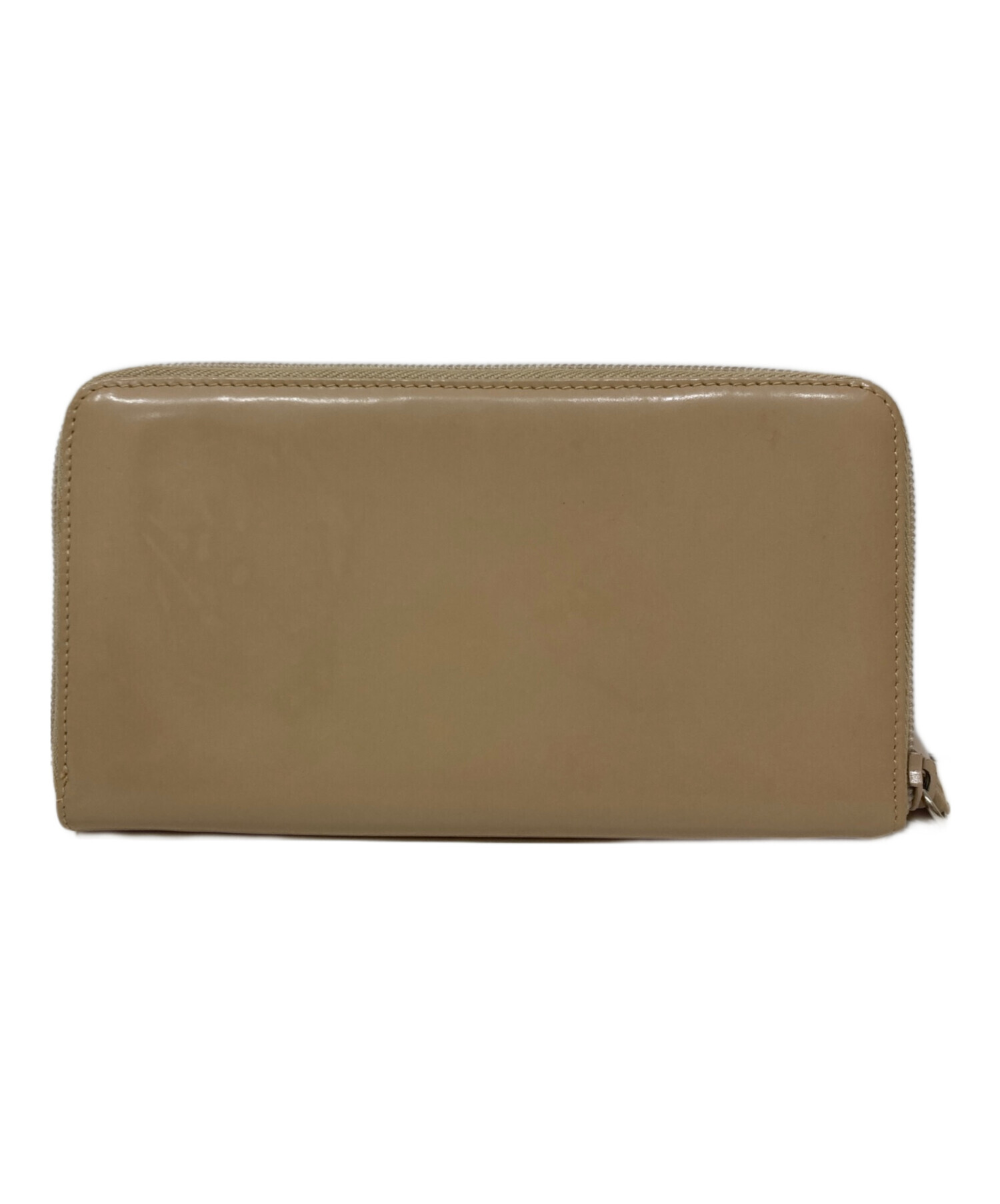 中古・古着通販】PRADA (プラダ) パテントレザー長財布 ベージュ