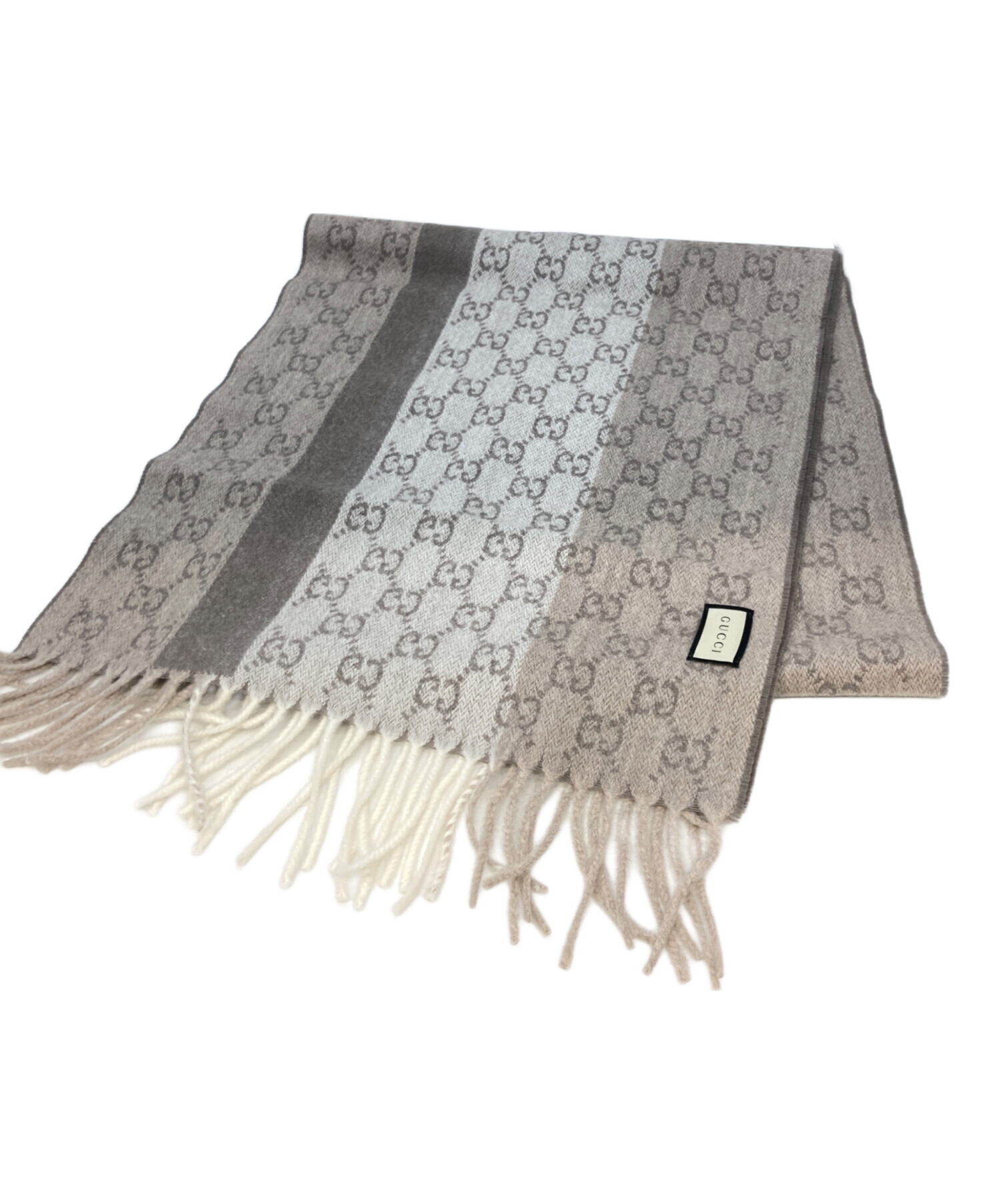 中古・古着通販】GUCCI (グッチ) GGカシミヤ混ウールマフラー グレー