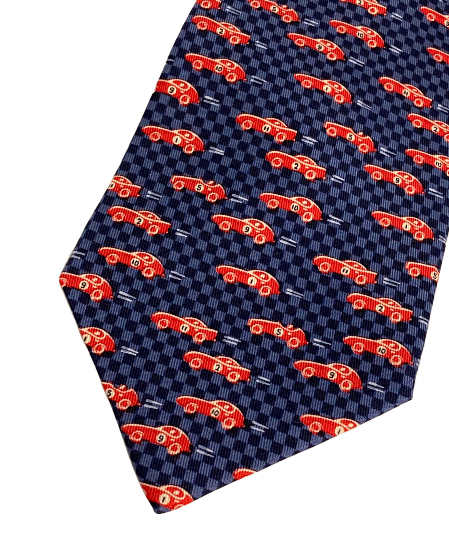 美品】箱袋付き！HERMES エルメス幾何学模様 ネクタイ 赤・青 楽天市場