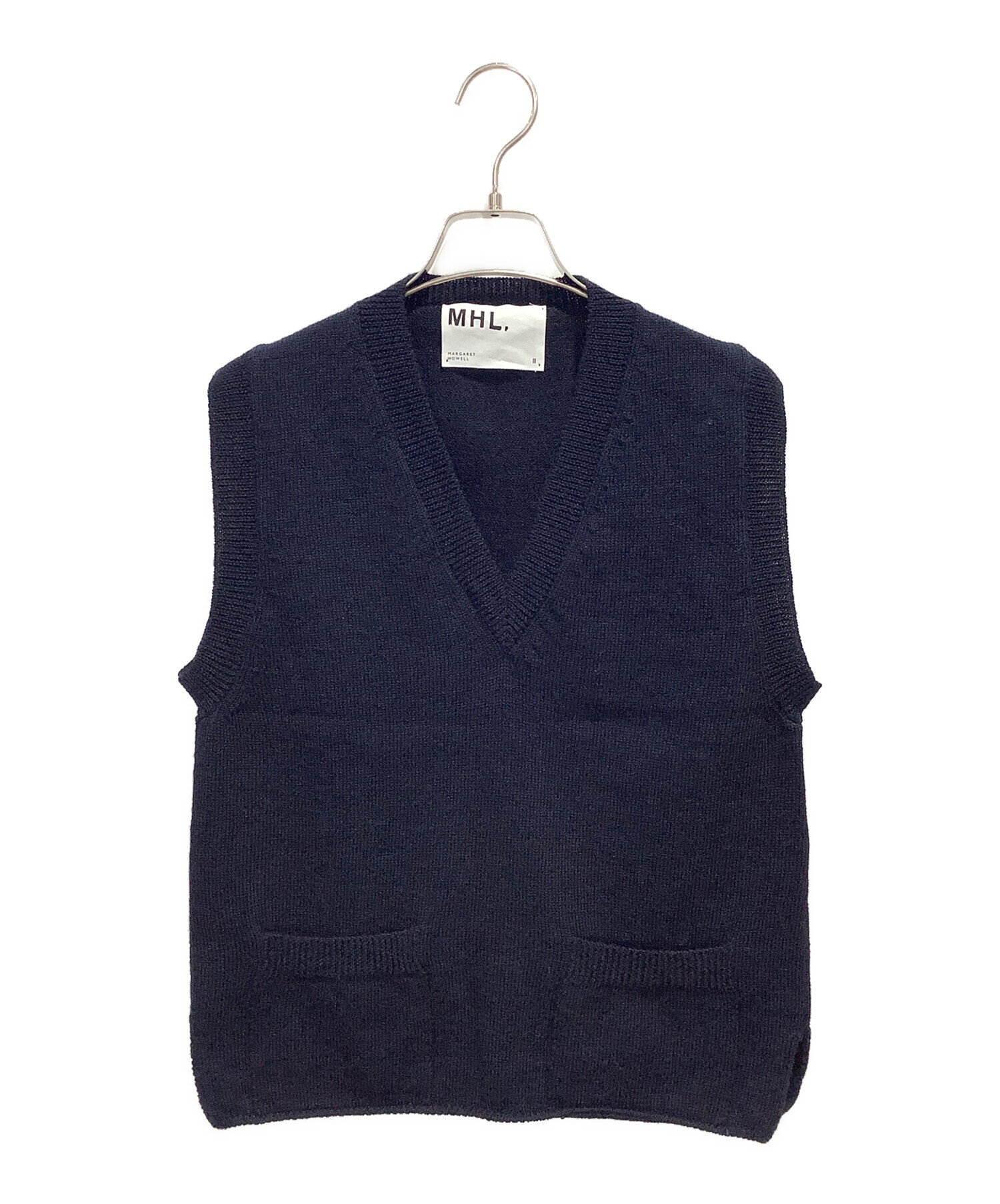 中古・古着通販】MHL (エムエイチエル) メランジニットベスト ネイビー