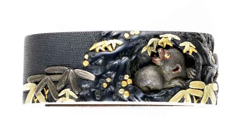 縁頭 大森英秀 猿に鷹図[B00261]｜刀剣や刀の販売なら日本刀販売専門店