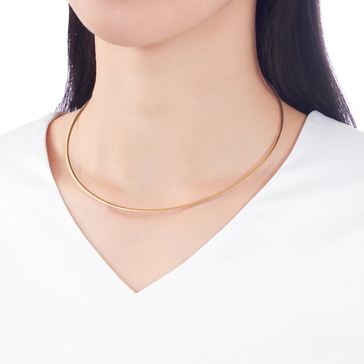 K18ホワイトゴールド/K18イエローゴールドネックレス(RNC748)|TSUTSUMI