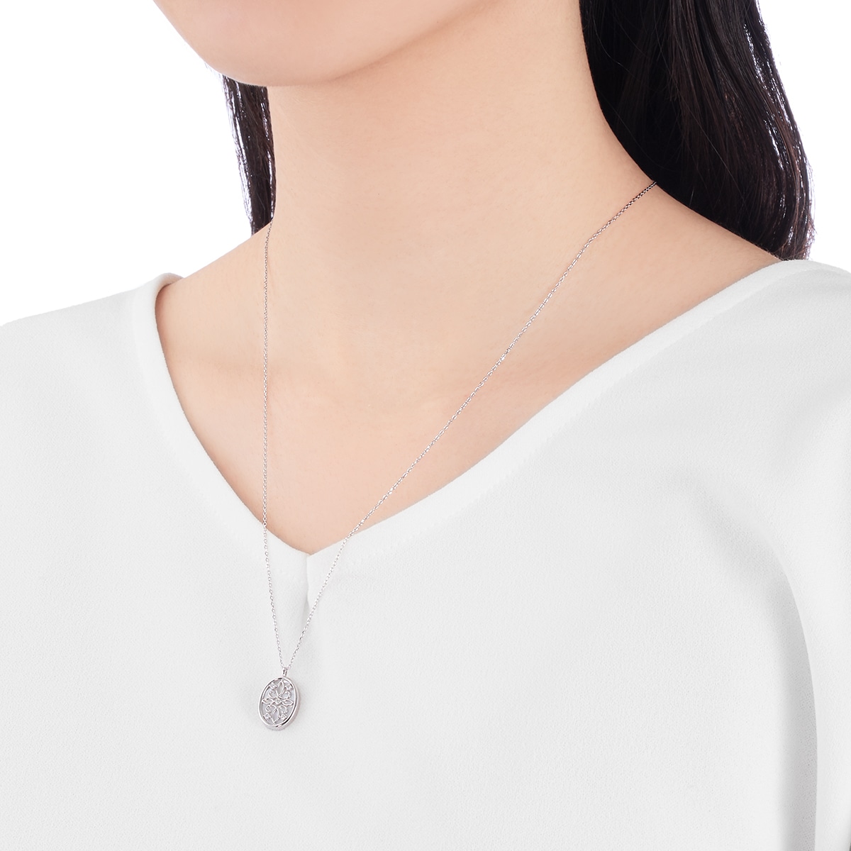 K10ホワイトゴールドシェルネックレス(RPN207-001)|TSUTSUMI