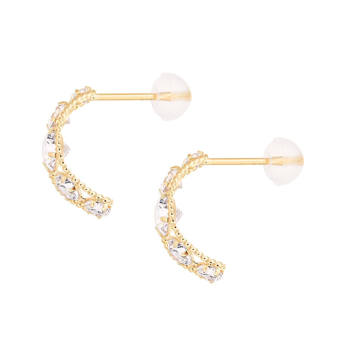 K18イエローゴールドキュービックピアス(RPE486-002)|TSUTSUMI