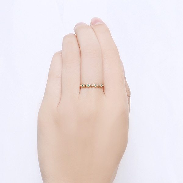 K10イエローゴールドエメラルドリング(RFR054-001)|TSUTSUMI