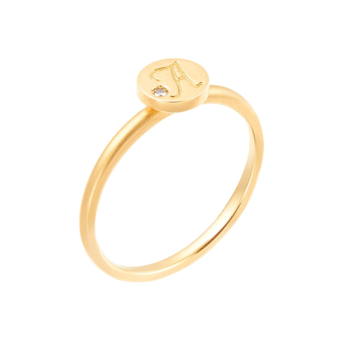 K18イエローゴールドダイヤモンドリング（ピンキーリング）(RFR359-001