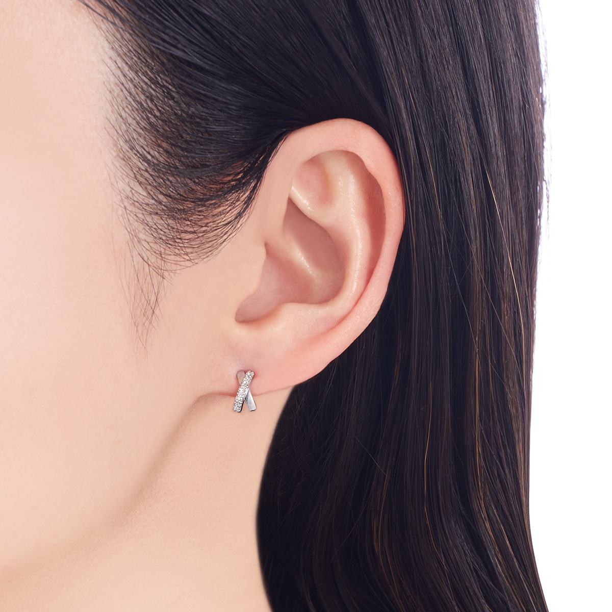 K10ホワイトゴールドダイヤモンドピアス(RPE256-003)|TSUTSUMI