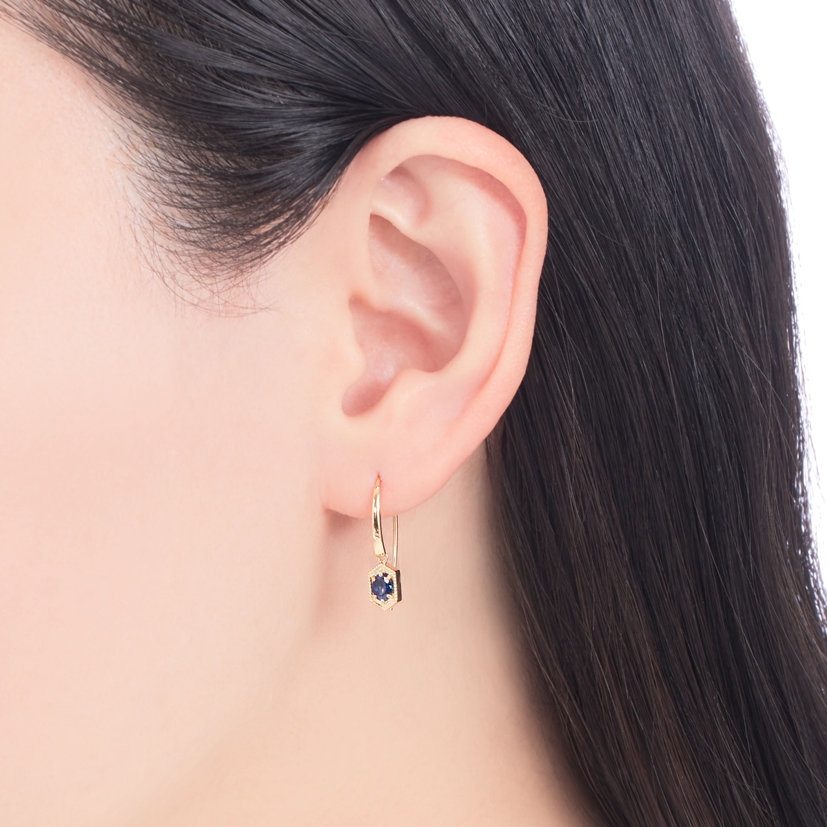 K10イエローゴールドサファイアピアス(RPE744-002)|TSUTSUMI