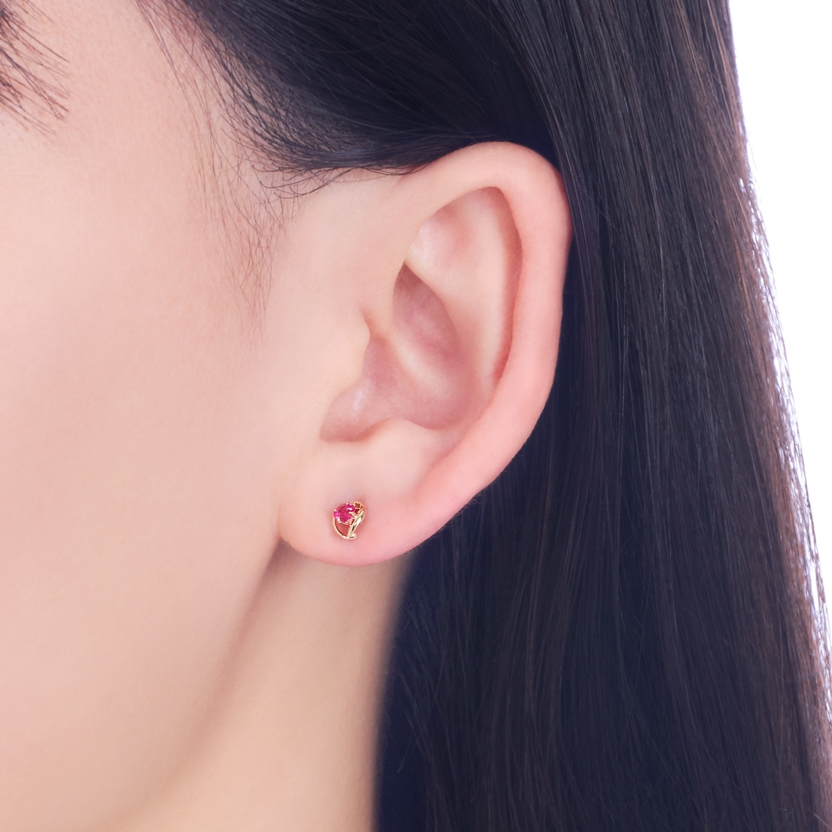 K10イエローゴールドルビーピアス(RPE903-003)|TSUTSUMI（ジュエリー