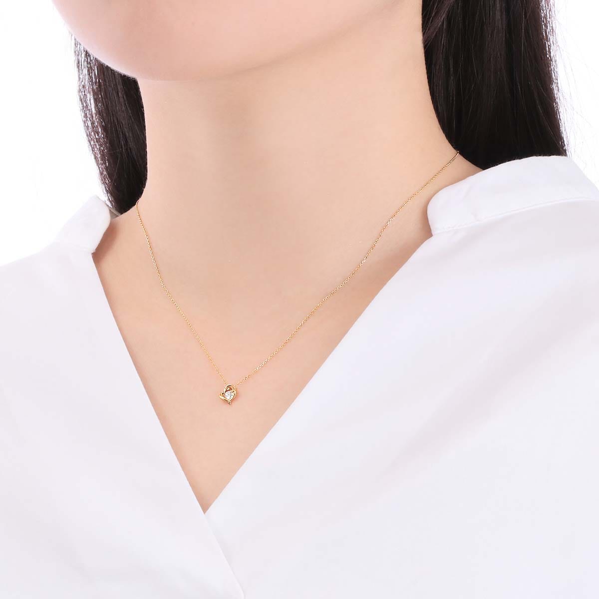 K18イエローゴールド鑑定書付ダイヤモンドネックレス（0.07カラット