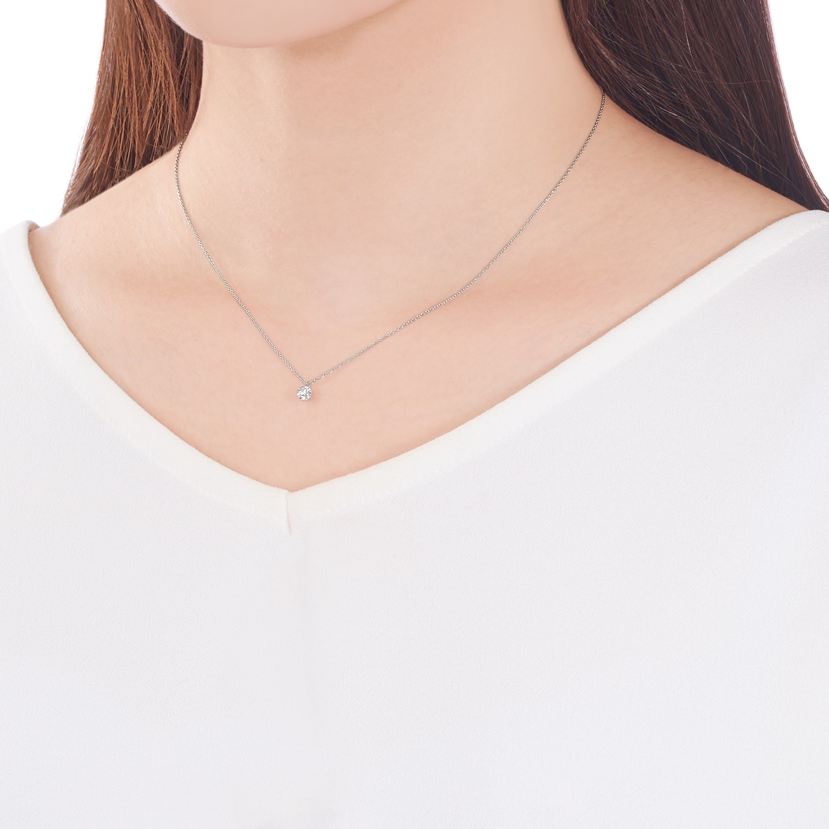 プラチナ鑑定書付ダイヤモンドネックレス（0.2カラット）(RKP181