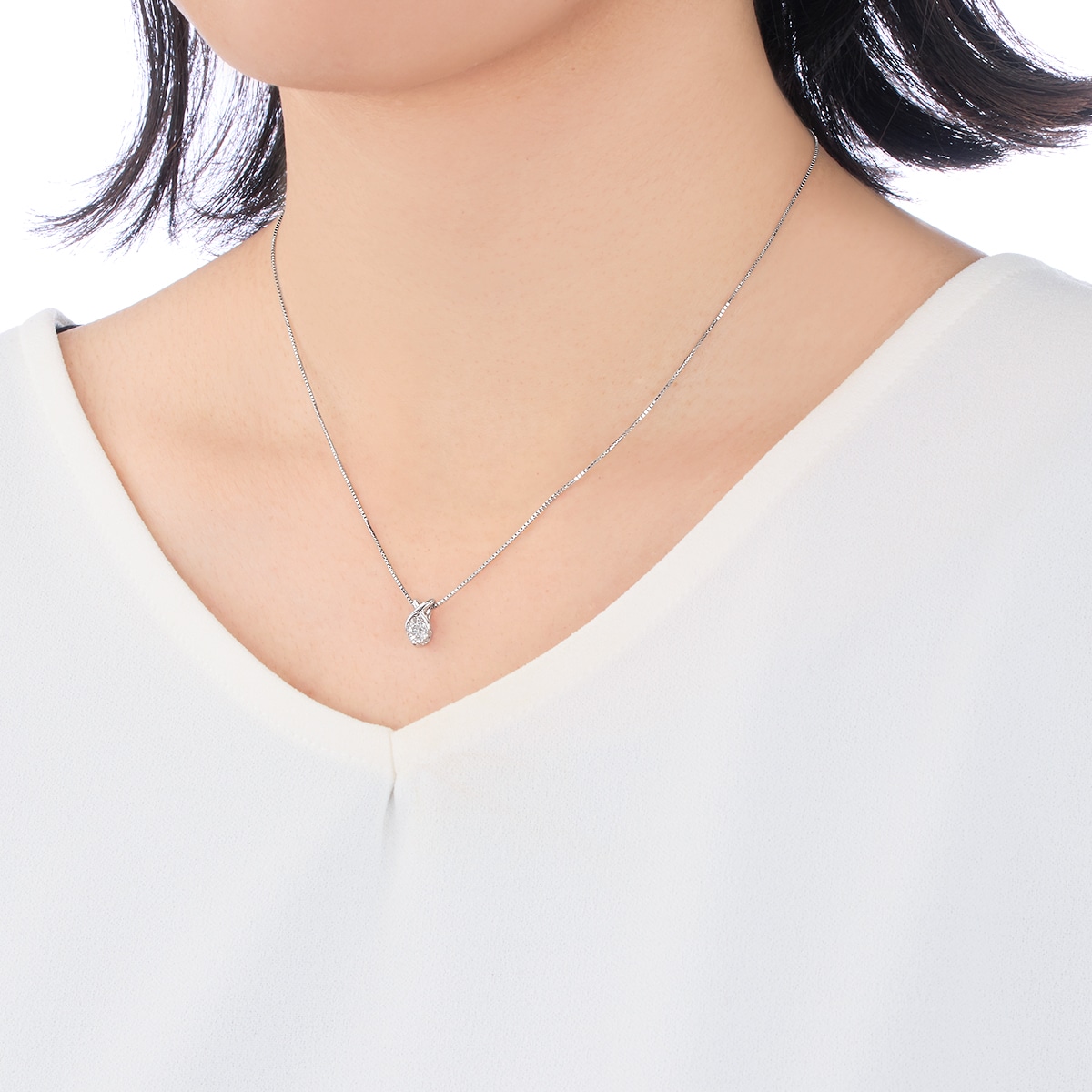 プラチナ鑑定書付ダイヤモンドネックレス（0.3カラット）(RKP138