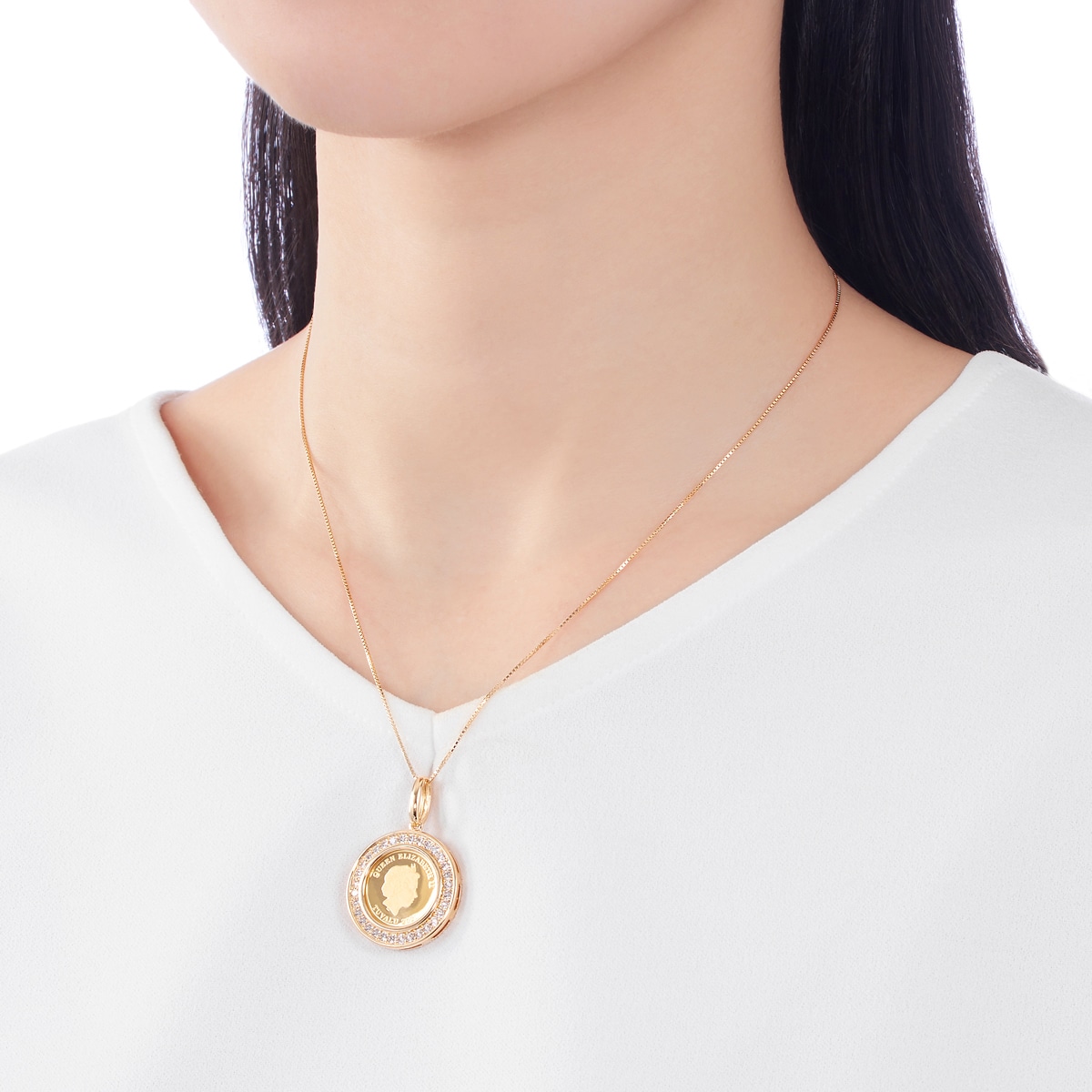 K24イエローゴールド/K18イエローゴールドコインペンダント(RPD244