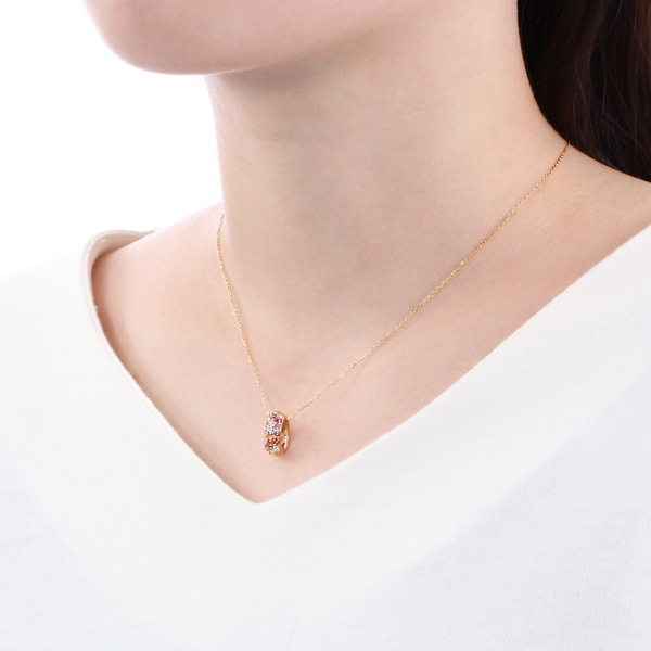 K10イエローゴールドマルチストーンネックレス(RPN317-001)|TSUTSUMI