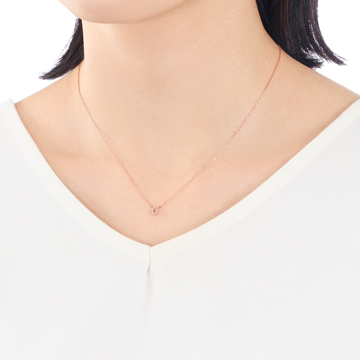 K10ピンクゴールドダイヤモンドネックレス(RPN402-001)|TSUTSUMI