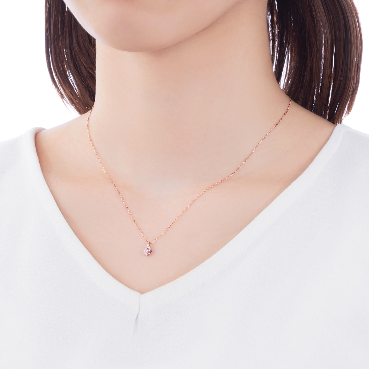 K10ピンクゴールドピンクサファイアネックレス(RPN666-002)|TSUTSUMI