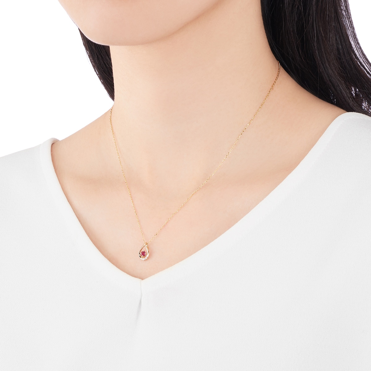 K10イエローゴールドルビーネックレス(RPN826-001)|TSUTSUMI